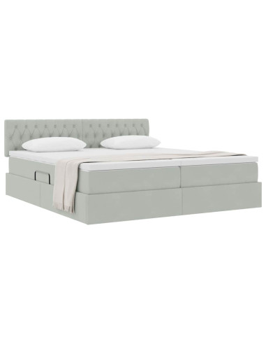 Letto con Contenitore con materasso Grigio chiaro 90 x 200 cm