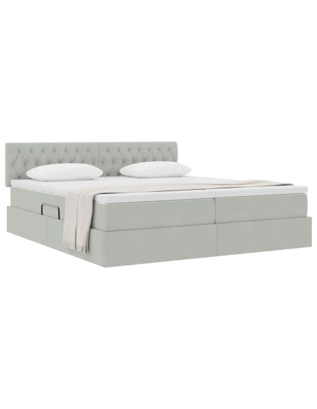 Letto con Contenitore con materasso Grigio chiaro 90 x 200 cm