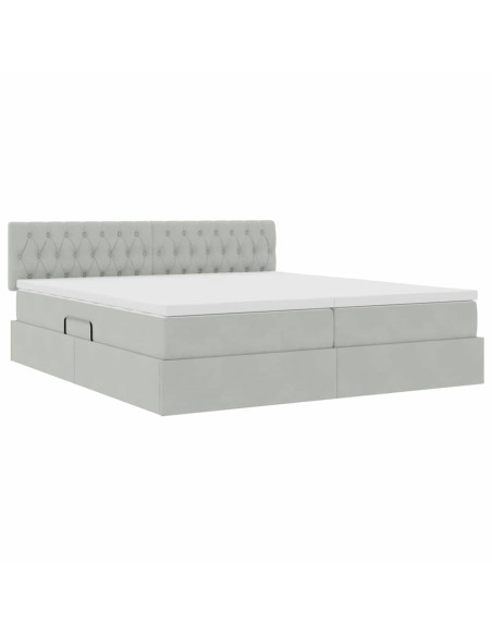 Letto con Contenitore con materasso Grigio chiaro 90 x 200 cm