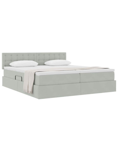 Letto con Contenitore con materasso Grigio chiaro 90 x 200 cm