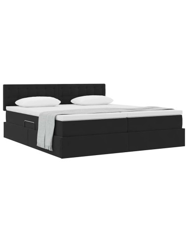 Letto con Contenitore con materasso Nero 90 x 200 cm