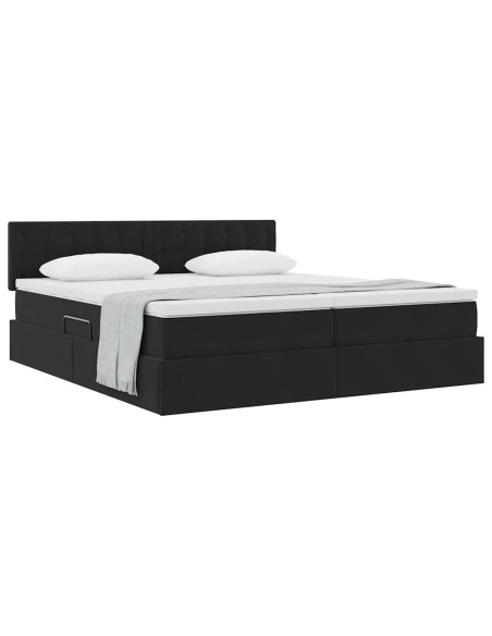 Letto con Contenitore con materasso Nero 90 x 200 cm