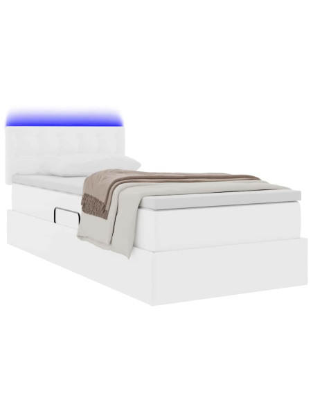 Letto con contenitore e LED con led Bianco Puro 90 x 200 cm