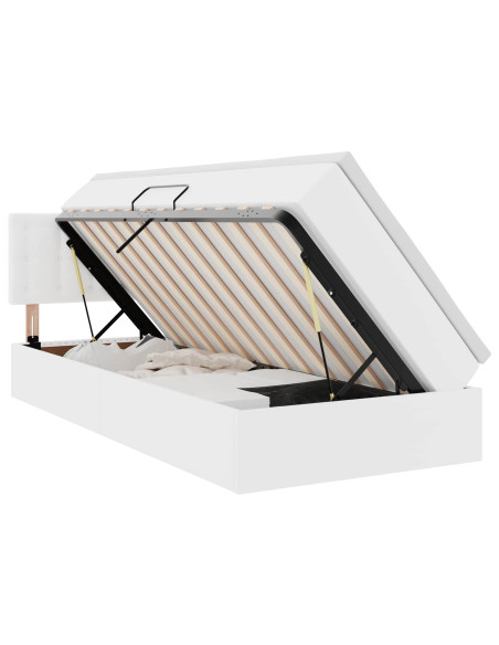 Letto con contenitore e LED con led Bianco Puro 100 x 200 cm