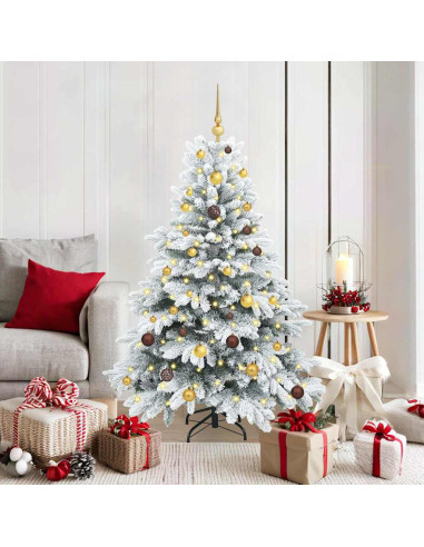 Albero di Natale artificiale con 150 LED Verde 150 cm PE e PVC