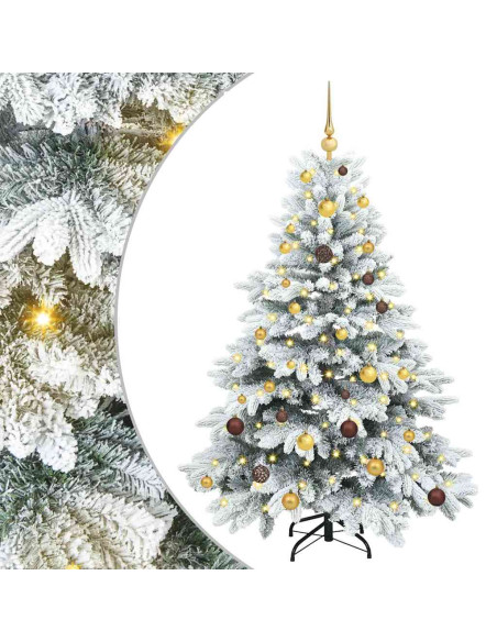 Albero di Natale artificiale con 150 LED Verde 150 cm PE e PVC