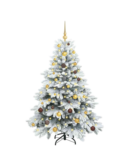 Albero di Natale artificiale con 150 LED Verde 150 cm PE e PVC