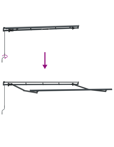Tenda Retrattile Antracite 250 x 200 cm Tessuto