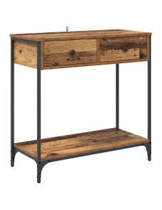 Tavolo consolle con cassetto Legno vecchio 75 x 34,5 x 75 cm 2