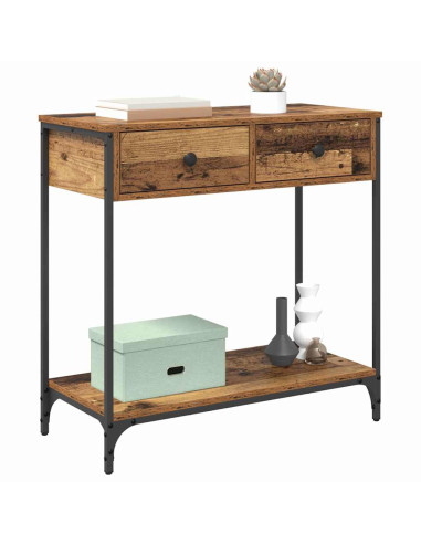 Tavolo consolle con cassetto Legno vecchio 75 x 34,5 x 75 cm