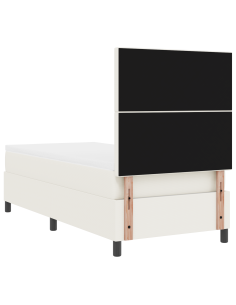 Letto a Sorgente LED con testiera Crema e Bianco 100 x 200 cm 2