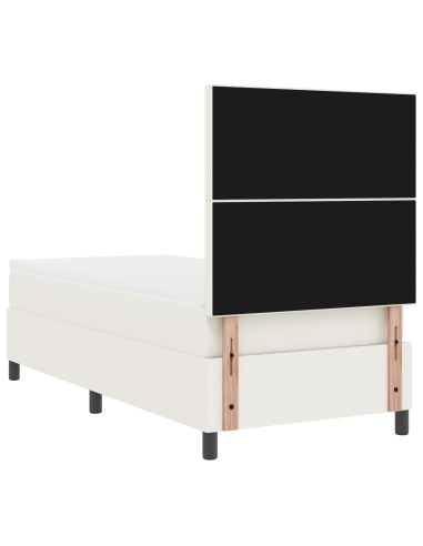 Letto a Sorgente LED con testiera Crema e Bianco 100 x 200 cm