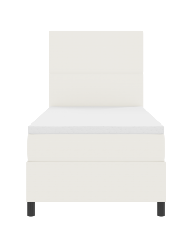 Letto a Sorgente LED con testiera Crema e Bianco 100 x 200 cm