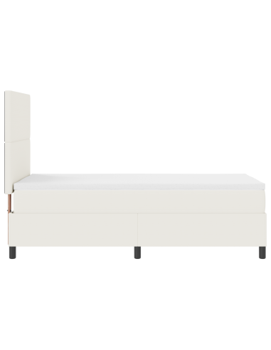 Letto a Sorgente LED con testiera Crema e Bianco 100 x 200 cm