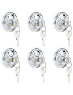 Lucchetti Discus con Chiavi 6 pcs Argento 6 x 2.3 x 6 cm 2