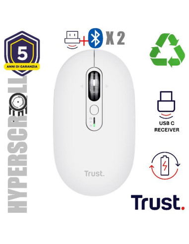 SERON HYPSCROLL SLIM WRLS MOUSE WHT