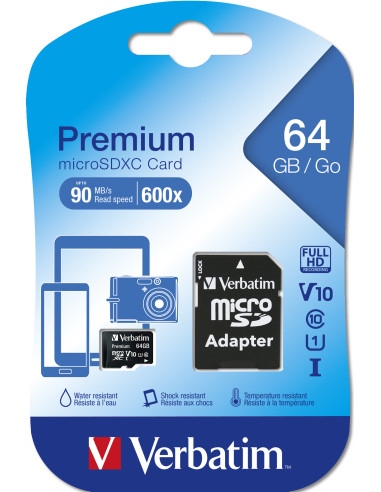 Verbatim Premium 64 GB MicroSDXC Classe 10