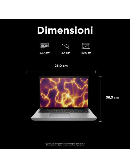 HP ZBook Fury G11 Intel® Core™ i7 i7-14700HX Workstation mobile 40,6 cm (16") WUXGA 32 GB DDR5-SDRAM 1 TB SSD NVIDIA RTX A100