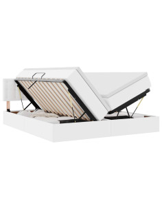 Letto con contenitore e LED con led Bianco Puro 200 x 200 cm 2