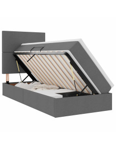 Letto con contenitore e materasso Grigio scuro 90 x 200 cm 2