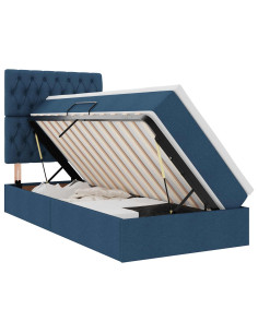 Letto con contenitore e materasso Blu 100 x 200 cm Poliestere 2