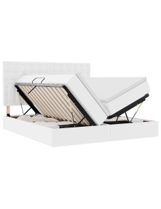 Letto con contenitore e materasso Bianco Puro 180 x 200 cm 2