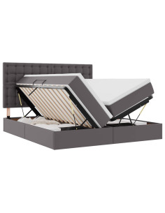 Letto con contenitore e materasso Grigio 180 x 200 cm 2