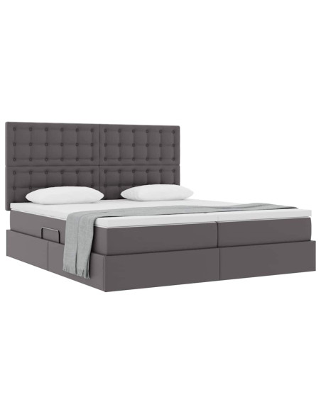 Letto con contenitore e materasso Grigio 180 x 200 cm