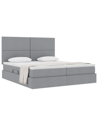 Letto con Contenitore con materasso Grigio chiaro 180 x 200 cm