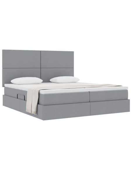 Letto con Contenitore con materasso Grigio chiaro 180 x 200 cm