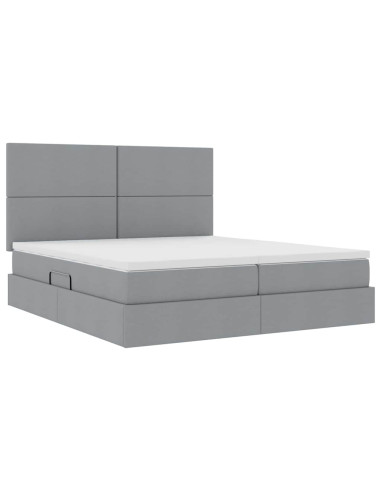 Letto con Contenitore con materasso Grigio chiaro 180 x 200 cm