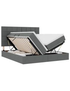Letto con Contenitore Grigio scuro 180 x 200 cm Pelle Sintetica 2