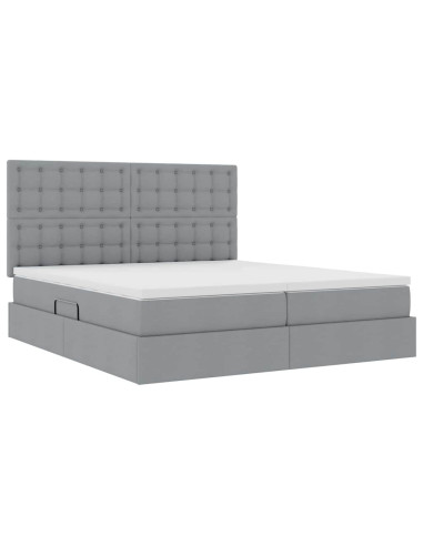Letto con Contenitore con materasso Grigio chiaro 180 x 200 cm