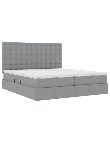 Letto con Contenitore con materasso Grigio chiaro 180 x 200 cm