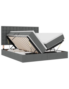 Letto con Contenitore Grigio scuro 180 x 200 cm Pelle Sintetica 2