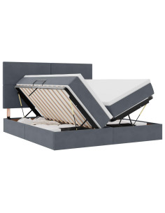 Letto con Contenitore Grigio scuro 180 x 200 cm Velluto 2