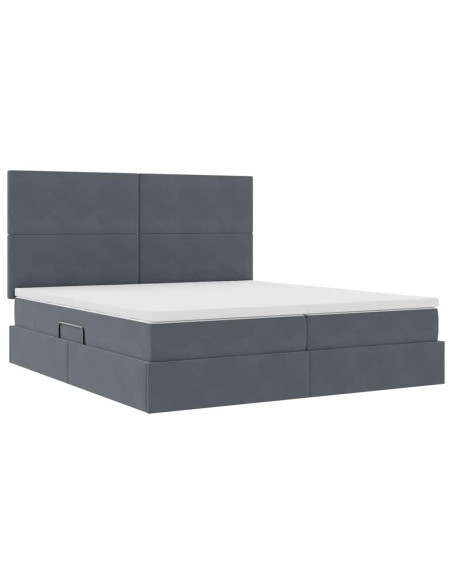 Letto con Contenitore Grigio scuro 180 x 200 cm Velluto