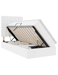 Letto con contenitore e LED con led Bianco Puro 90 x 190 cm 2