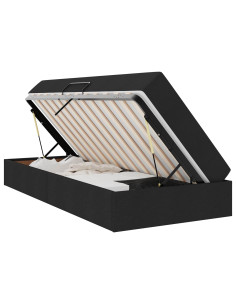 Letto con contenitore e materasso Nero 90 x 190 cm Poliestere 2