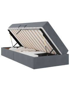 Letto con contenitore e materasso Grigio scuro 90 x 200 cm 2