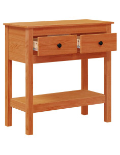 Tavolo consolle con cassetto Marrone cerato 75 x 35 x 75 cm 2