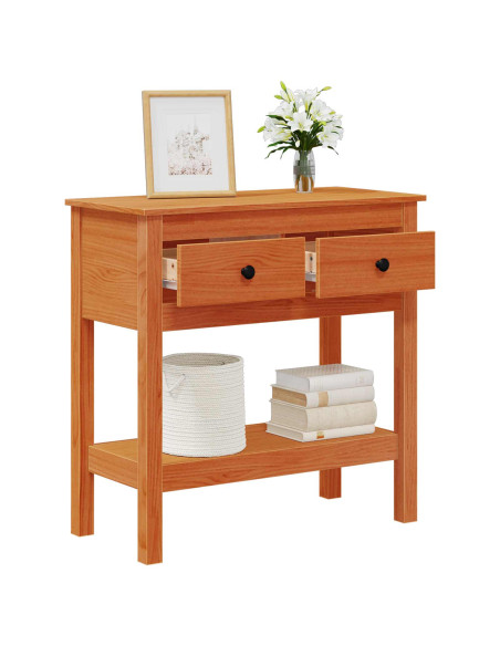 Tavolo consolle con cassetto Marrone cerato 75 x 35 x 75 cm