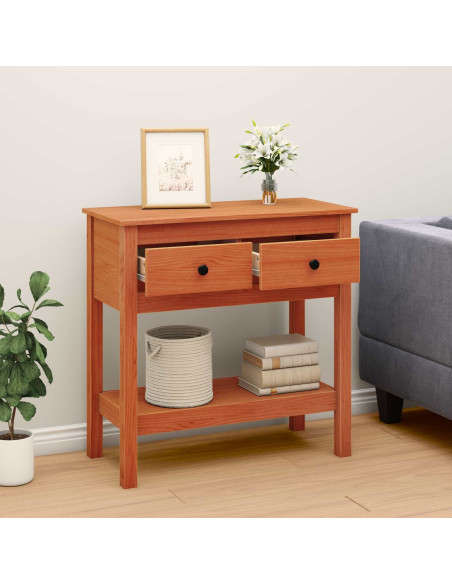 Tavolo consolle con cassetto Marrone cerato 75 x 35 x 75 cm