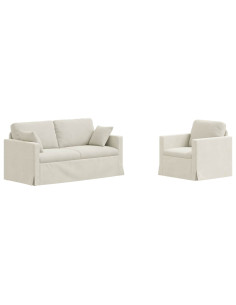 Divano 2 pcs Crema 158 x 78 x 80 cm Velluto 2