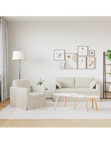 Divano 2 pcs Crema 158 x 78 x 80 cm Velluto