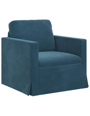 Divano 2 pcs Blu 158 x 78 x 80 cm Velluto