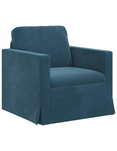 Divano 2 pcs Blu 158 x 78 x 80 cm Velluto