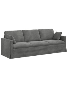 Divano Grigio scuro 228 x 78 x 80 cm Velluto 2
