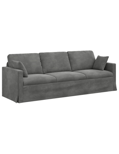 Divano Grigio scuro 228 x 78 x 80 cm Velluto