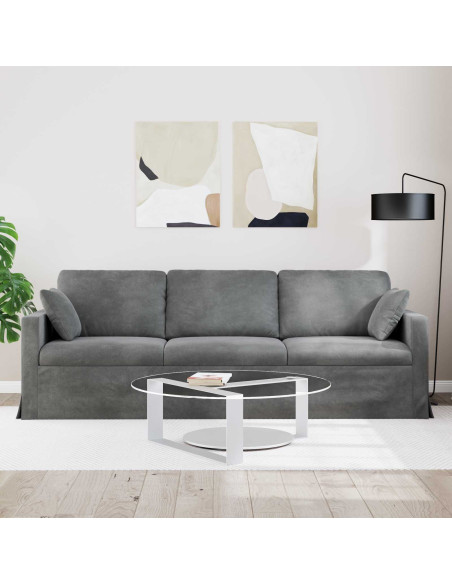 Divano Grigio scuro 228 x 78 x 80 cm Velluto